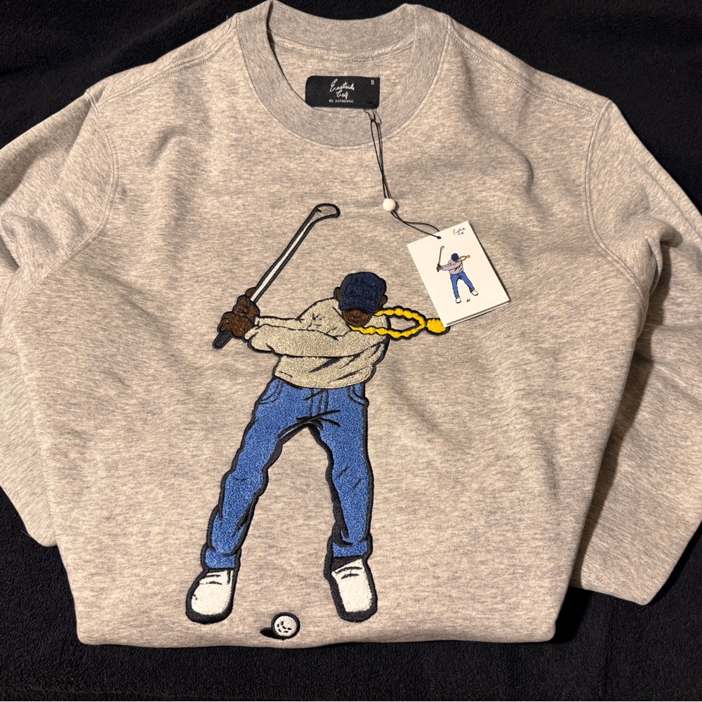 Swingman Crew— Gray Sweatshirt with Golfer Design